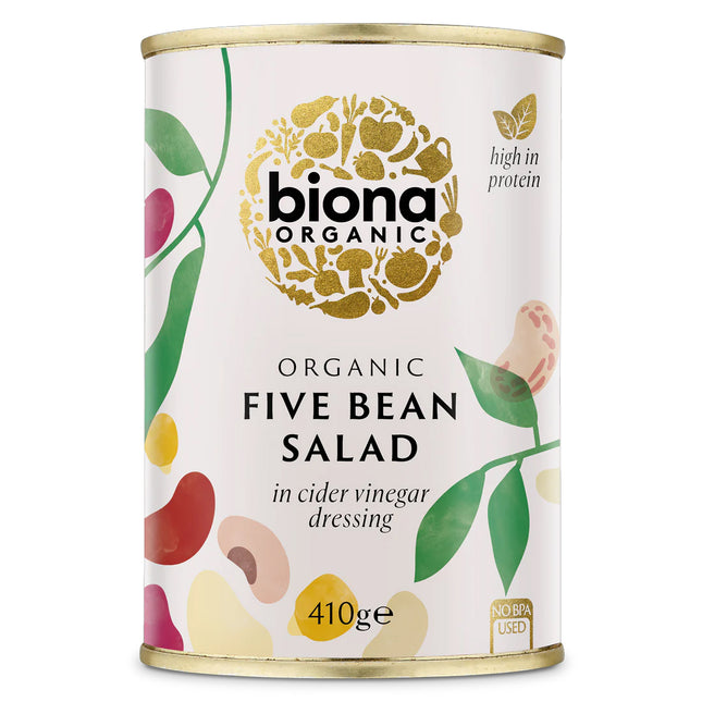 Biona Organic Five Bean Salad In Vinaigrette Dressing 410g