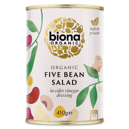 Biona Organic Five Bean Salad In Vinaigrette Dressing 410g