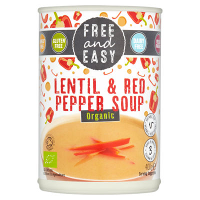 Free And Easy Organic Lentil and Red Pepper Soup 400g