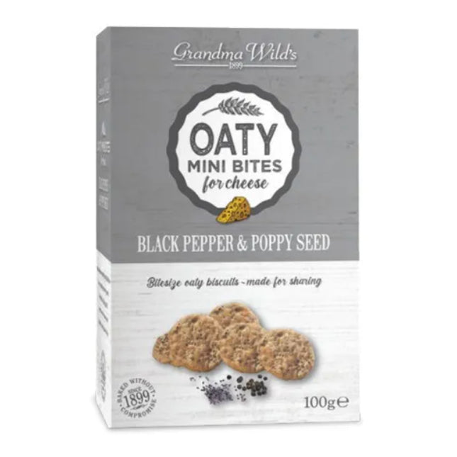 Grandma Wild's Oaty Mini Bites Black Pepper & Poppy Seed 100g