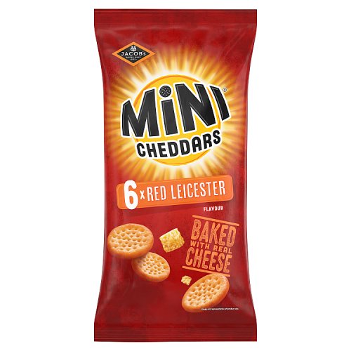 Jacob's Mini Cheddars Red Leicester Baked Snacks Multipack 6 x 23g
