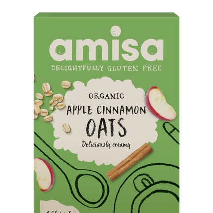 Amisa Pure Porridge Oats Apple & Cinnamon Spice Gluten Free Organic 300g