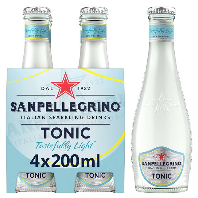 San Pellegrino Italian Sparkling Mixers Glass Tonic Tastefully Light 4 x 20cl