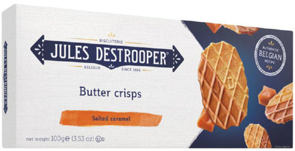 Jules Destrooper Butter Crisps with a coating of Salted Caramel 100g