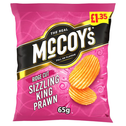McCoy's Sizzling King Prawn Crisps 65g, £1.35 PMP
