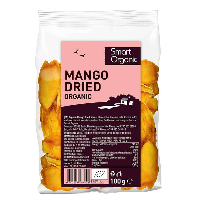 Smart Organic Mango Slices, Dried 100G