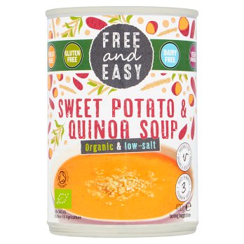 Free And Easy Organic Low Salt  Sweet Potato & Quinoa Soup 400g