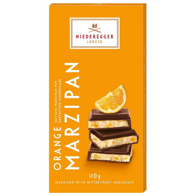 Niederegger Dark Chocolate Covered Marzipan Bar With Orange 110g