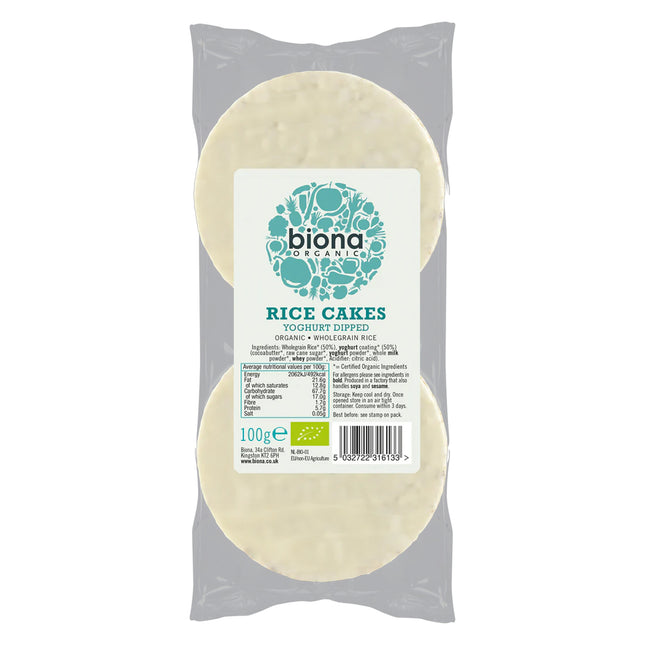 Biona Organic Yoghurt Coated Rice Cakes 100g