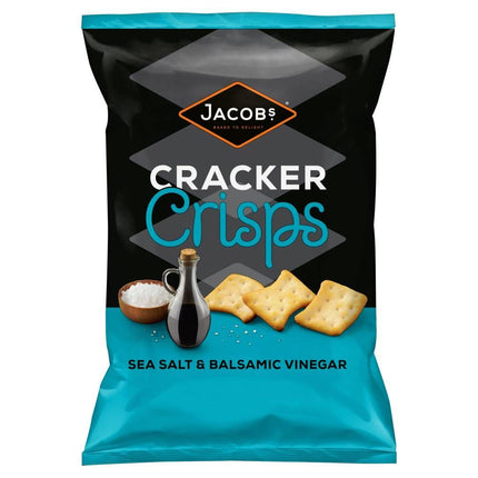 Jacob's Cracker Crisps Sea Salt & Balsamic Vinegar Snacks Sharing Bag 150g