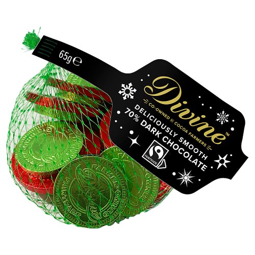 Divine Chocolate Dark Chocolate Coins 65g