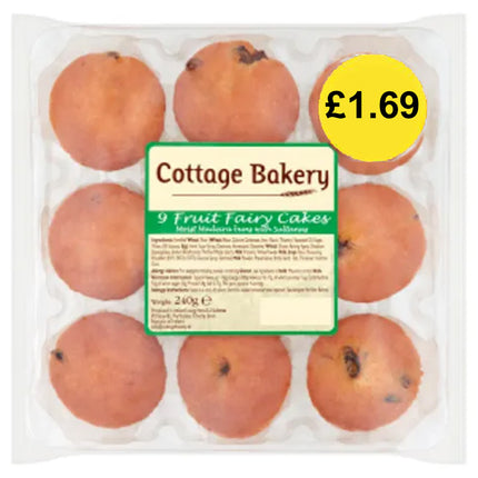 Cottage Fruit Fairy Cakes 9 Pack PMP £1.69