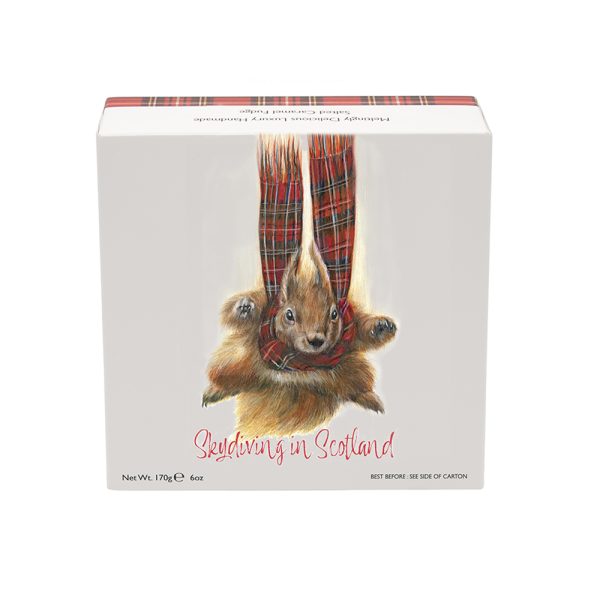 Gardiners Lana Mathieson Skydiving In Scotland Carton Of Salted Caramel Fudge 170g