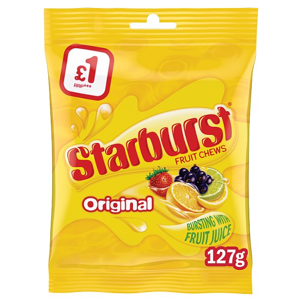 Starburst Original Fruit Chews Sweets Treat Bag £1.00 PMP 127g