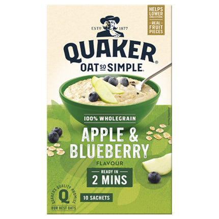 Quaker Oat So Simple Apple & Blueberry Porridge Sachets Multipack 10x36g