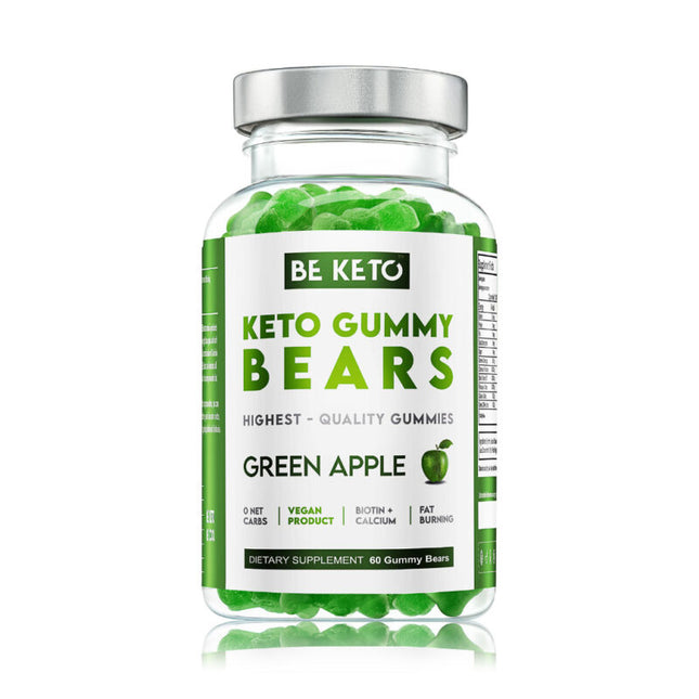 BeKeto Keto Gummy Bears Green Apple 60 Gummies