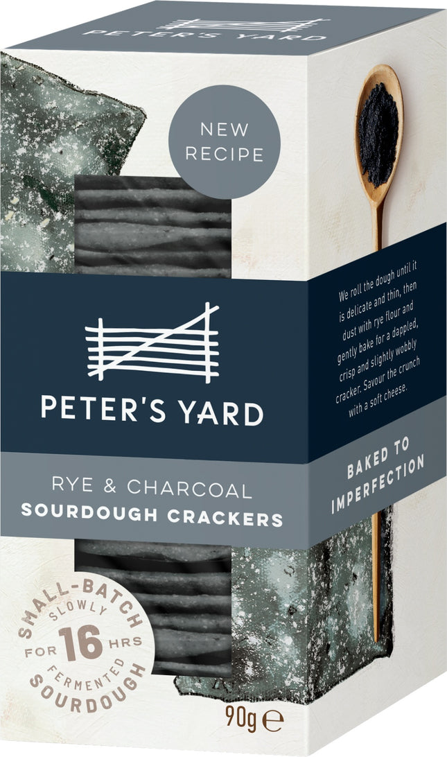 Peter's Yard Rye & Charcoal Sourdough Crackers 90g