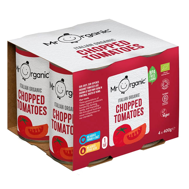 Mr Organic Tinned Chopped Tomato 4 x 400g