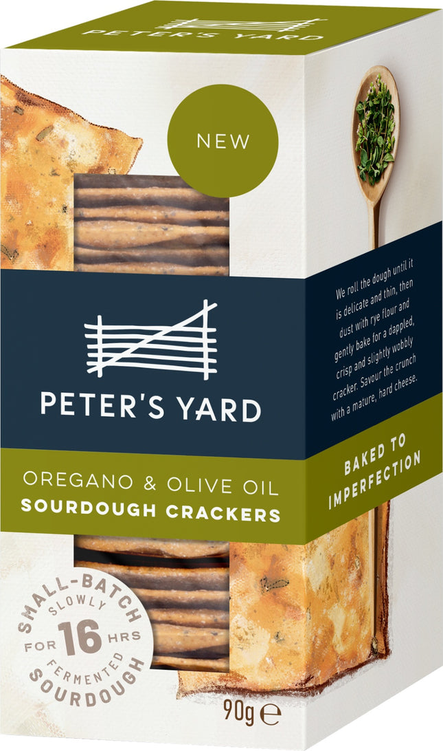 Peter's Yard Oregano & Olive Oil Sourdough Crackers 90g