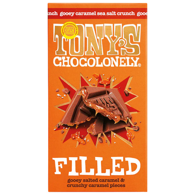Tony's Chocolonely Filled Milk Choc Caramel Salt 135g
