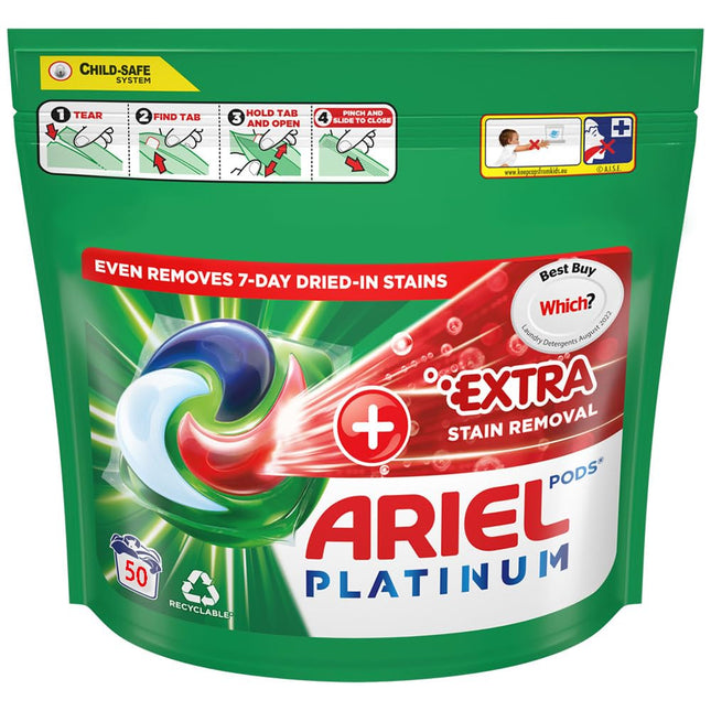 Ariel Platinum+ Stain Removal Pods 50ct