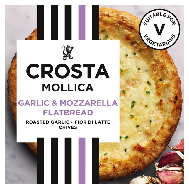 Crosta & Mollica Roast Garlic & Mozzarella Flatbread 229G