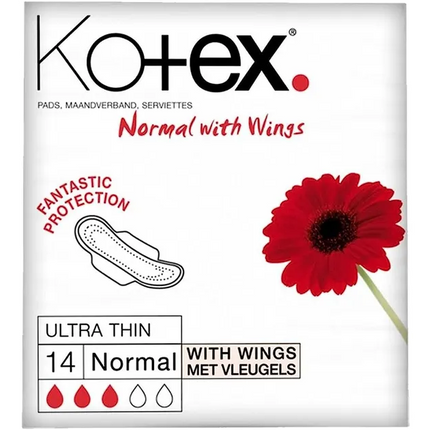 Kotex Ultra Thin Normal With Wings - 14 Pack