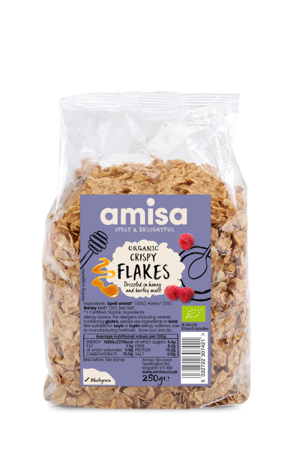 Amisa Crispy Toasted Spelt Flakes With Honey Organic 250g