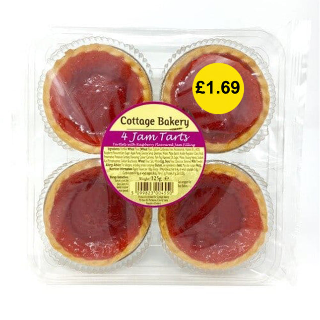 Cottage 4 Jam Tarts PMP £1.69