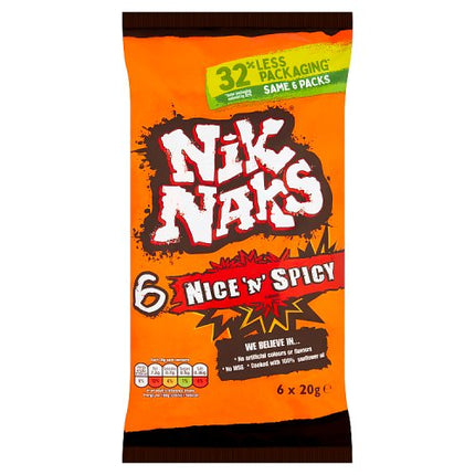 Nik Naks Nice 'N' Spicy Multipack Crisps 6 Pack 120g