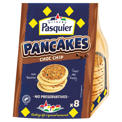 Brioche Pasquier Choc Chip Pancakes 8 Pack