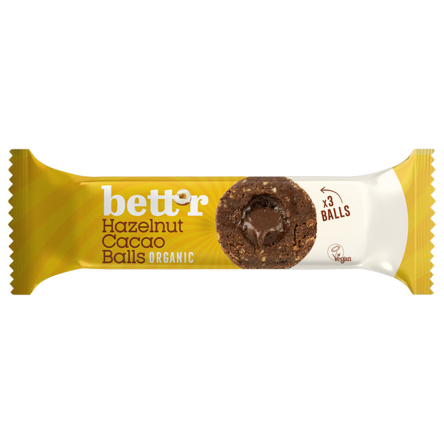 Bett'r Bio Fruit Balls with Hazelnut and Cacao Filling 3 x 15g