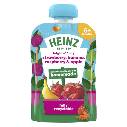 Heinz Strawberry Raspberry Banana Pouch 100g