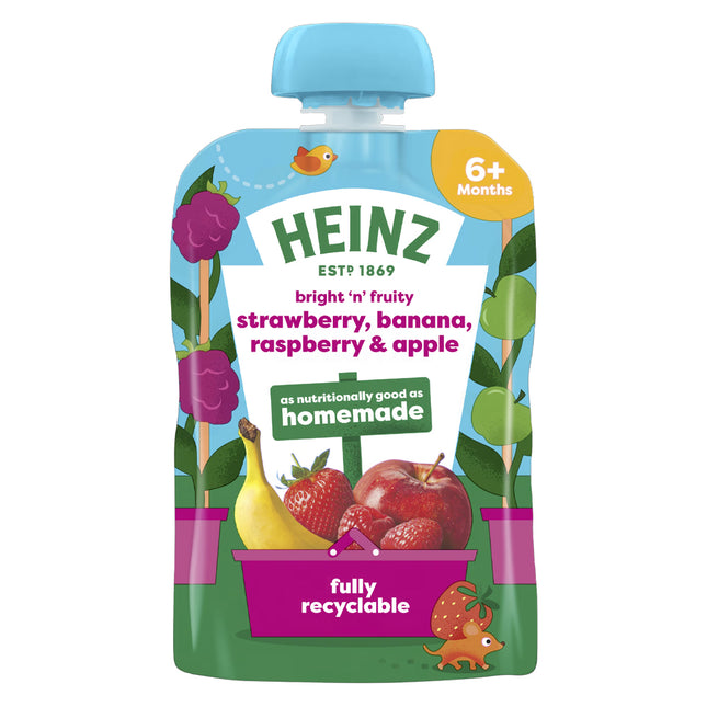 Heinz Strawberry Raspberry Banana Pouch 100g