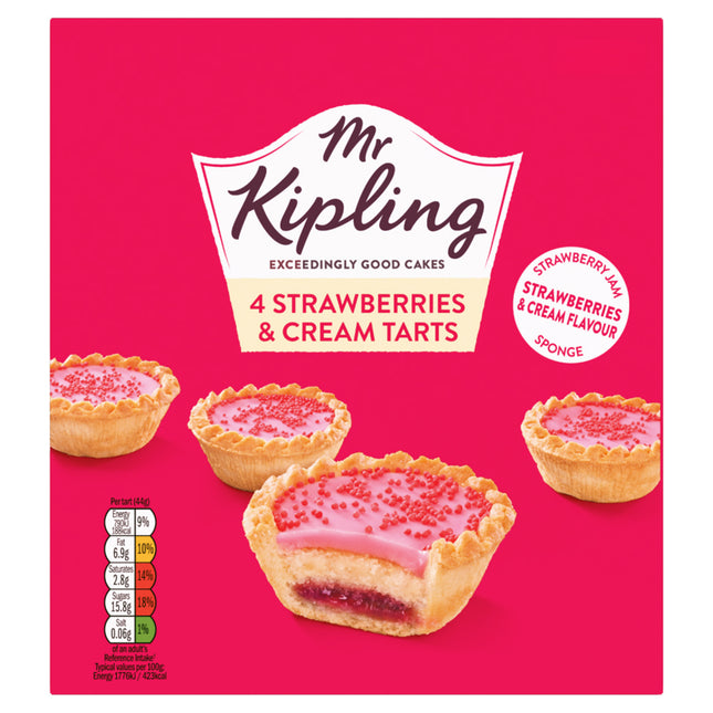 Mr Kipling Strawberries & Cream Tarts 4 Pack