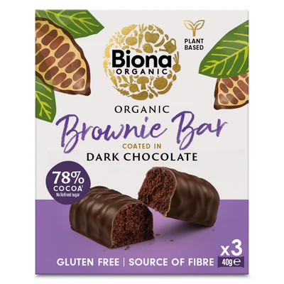 Biona Dark Chocolate Brownie Bar Organic Multipack 40g