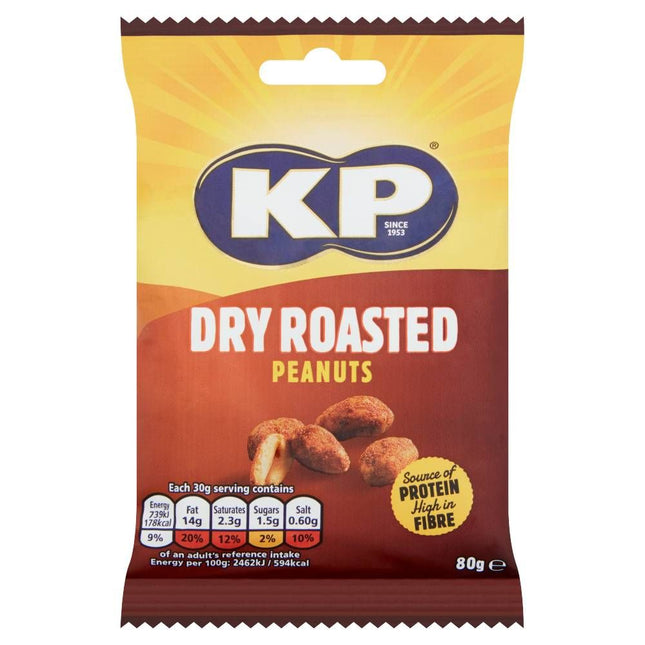 KP Dry Roasted Peanuts 80g (Clip Strips)