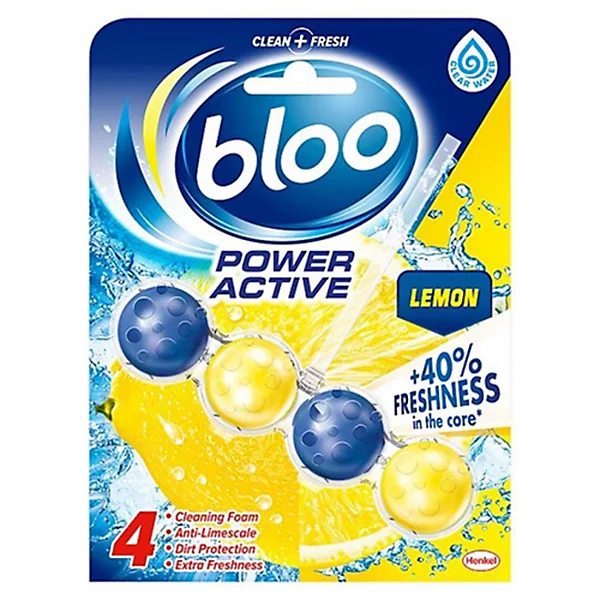 Bloo Power Active Clear Water Toilet Rim Block Lemon 50g