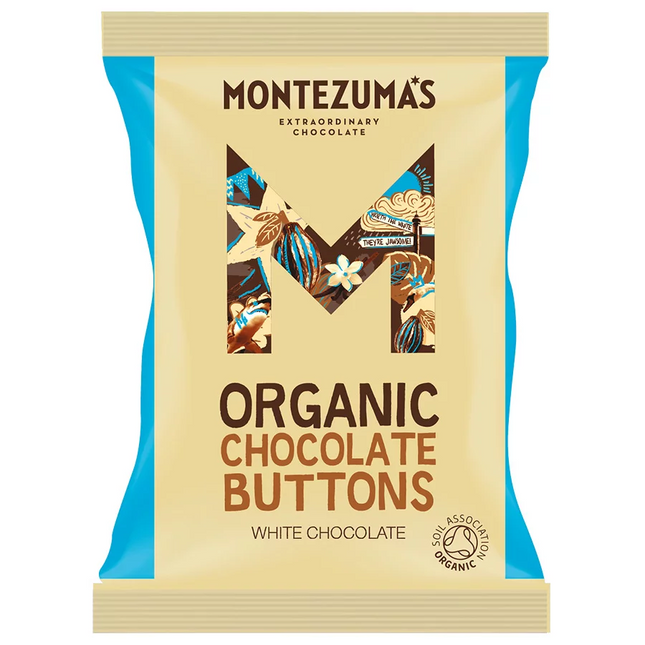Montezumas Organic White Buttons Bag 120g