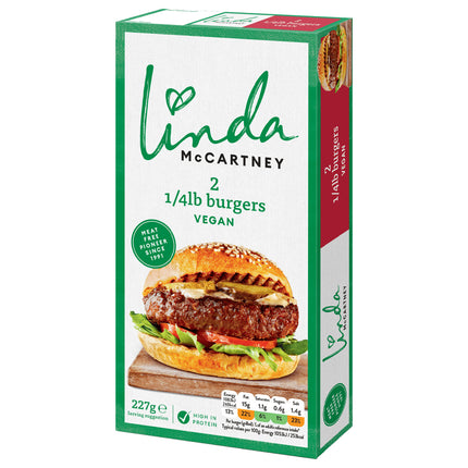 Linda McCartney 2 Vegetarian Quarter Pounder Burgers 227g