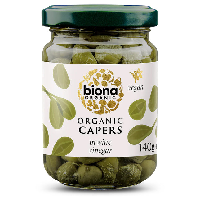 Biona Organic Capers in Wine Vinegar 140g