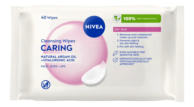 Nivea Essential Face Wipes 40s Dry
