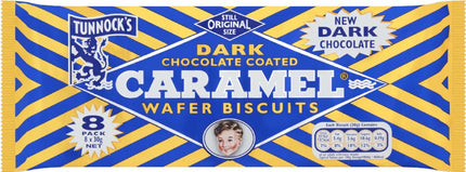 Tunnocks Dark Chocolate Caramel Wafers 8X30G