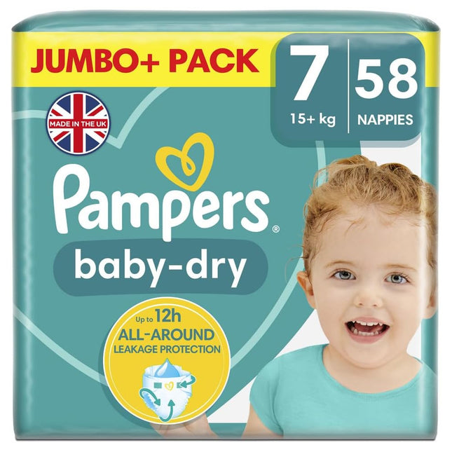 Pampers Baby Dry Taped Size 7 Jumbo Pack 58s