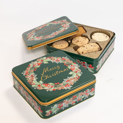 Farmhouse Biscuits Christmas Wreath Festive Selection Tin 400g