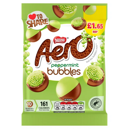 Aero Bubbles Peppermint Milk Chocolate Sharing Bag PMP £1.65 80g