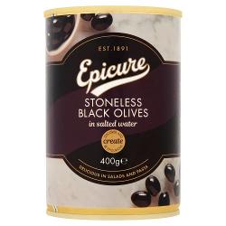 Epicure Stoneless Black Olives 400G