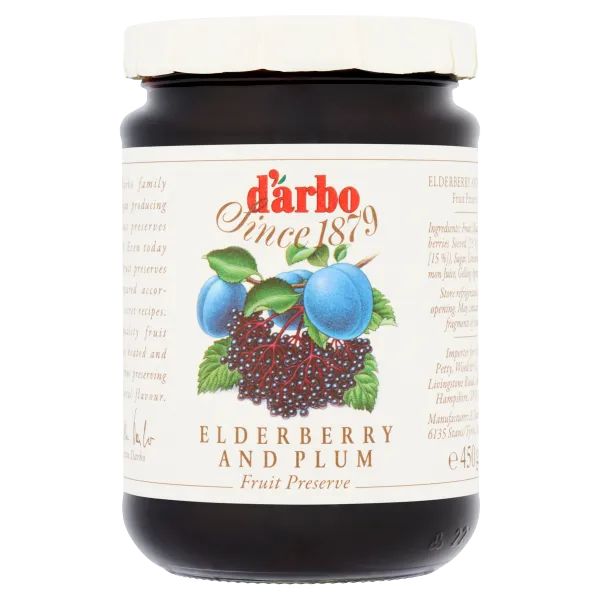 D'Arbo Elderberry & Plum Jam 6X450G