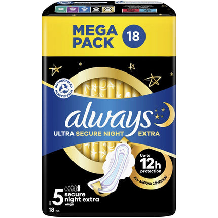 Always Ultra Mega Packs Size 5 18ct