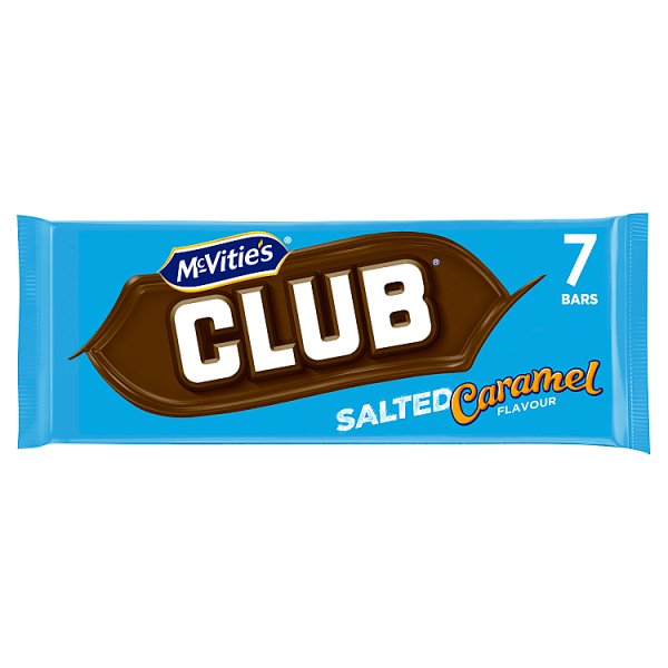 McVitie's Club Salted Caramel Flavour Biscuit Bars 7 Pack, 161g